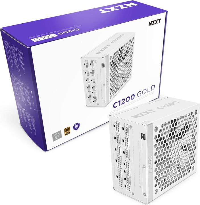 Produktbild NZXT C1200 Gold ATX 3.1 weiss | 1200W PC-Netzteil (1200 W)