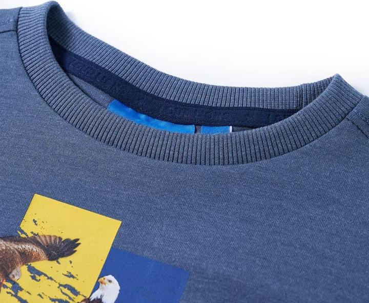Image du produit VidaXL T-shirt manches longues enfant Bleu Mélange 128,Matière : 60 (128)
