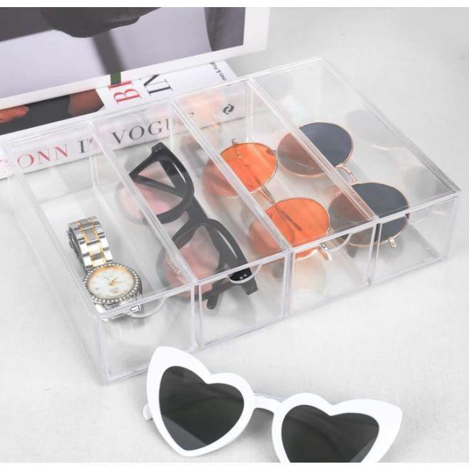 Actual product image MU Style Acrylic glasses organiser with 4 compartments