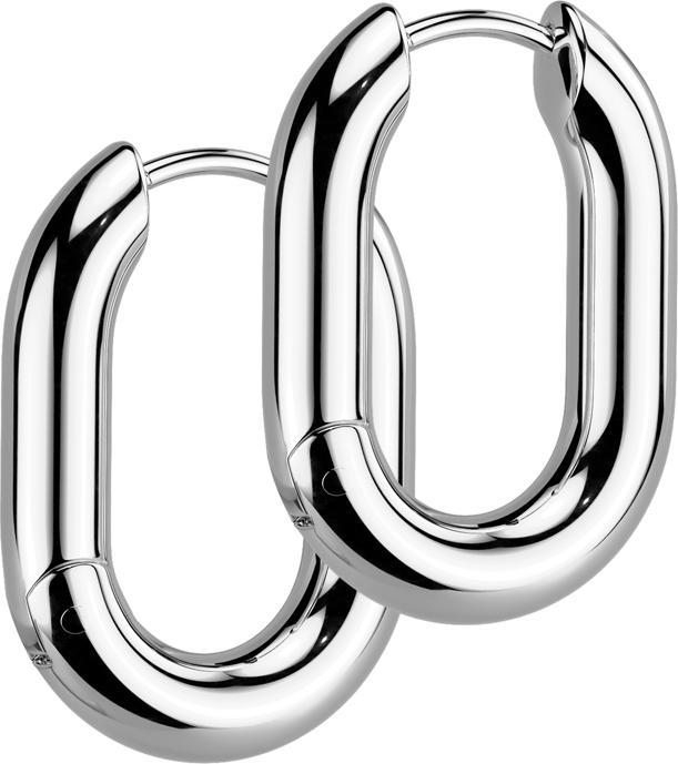 Produktbild Star Piercing Ohrring zum Klappen silber Abgerundetes Rechteck (ohne Messing, Chirurgenstahl 316L)