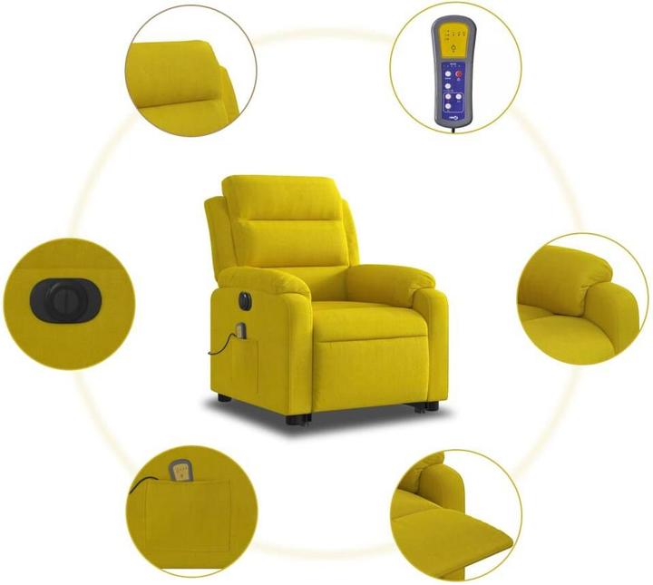 Immagine prodotto VidaXL Poltrona massaggiante con ausilio per la risalita, elettrica e in velluto