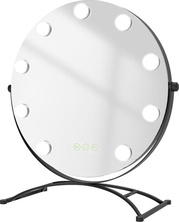 Image du produit Emke Miroir cosmétique rond style Hollywood avec 11 lampes, grossissement 1X+7X, 3 couleurs de lumière, 4