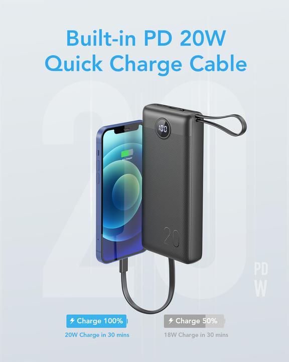 Produktbild Veger C20 Powerbank inkl. Kabel - 20'000mAh (20000 mAh, 10 W, 77 Wh)