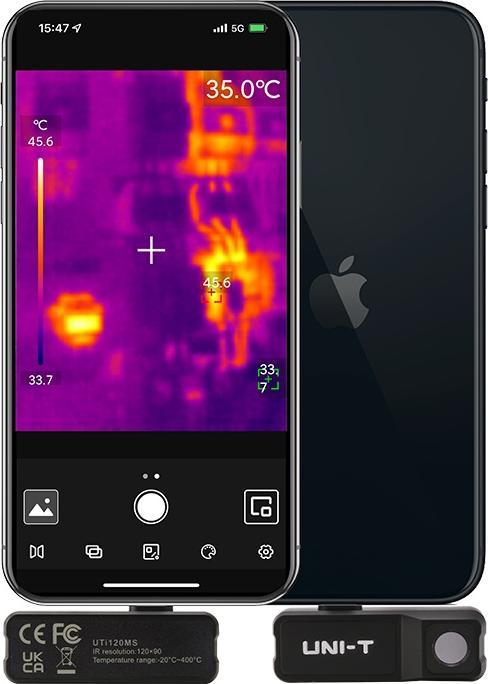 Productafbeelding Uni-T UTi120MS Smartphone warmtebeeldcamera voor iPhone
