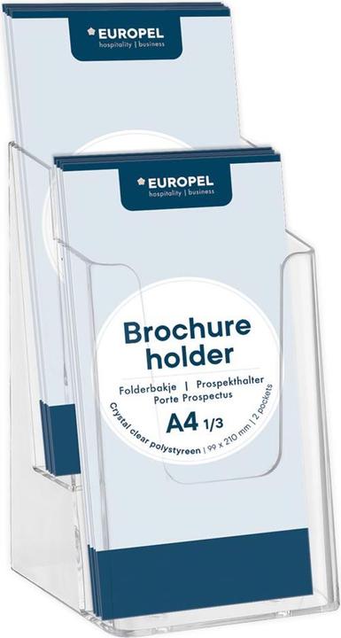 Actual product image Europel Table leaflet holder, DIN long, 2 pockets, crystal clear (A5)