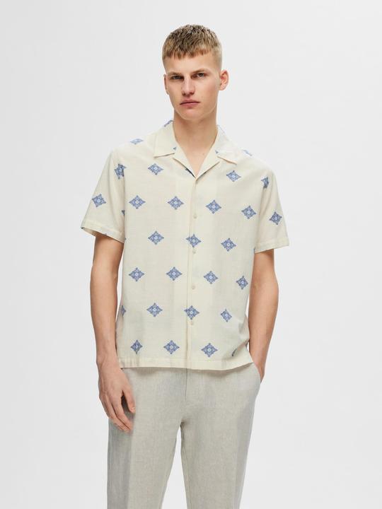 Actual product image Selected Homme Print cotton short sleeve shirt (S)