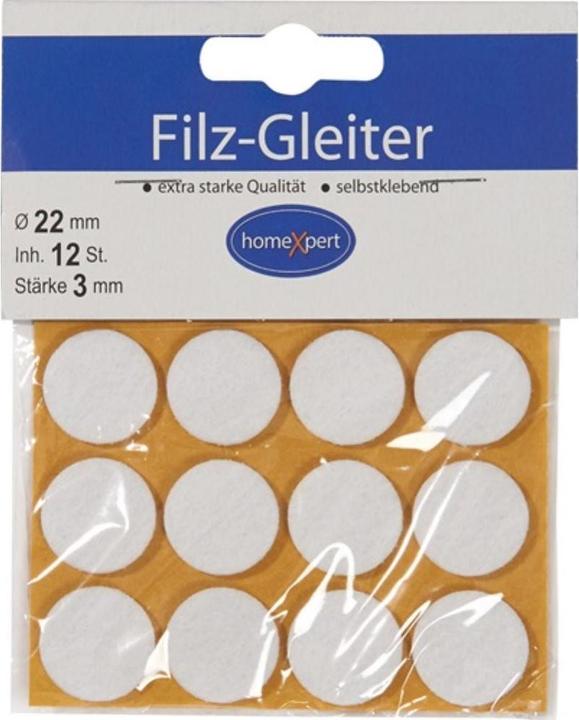 Hansi-Siebert Filzgleiter Ø22mm weiss 12er Pack (Filzgleiter, 12 Stück)