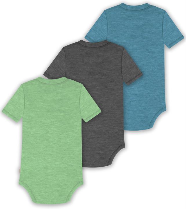 Actual product image Normani Set of 3 baby merino short-sleeved body "Tihoi" - 9323 (74)