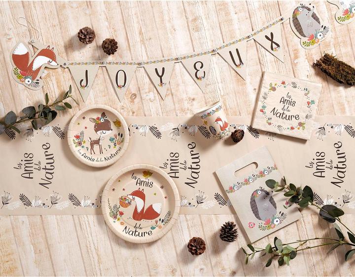 Produktbild Natura Punto 6er-Set Geschenktüten Igel und Fuchs mit Henkel, 23 cm (Geschenkbox, 6 x)