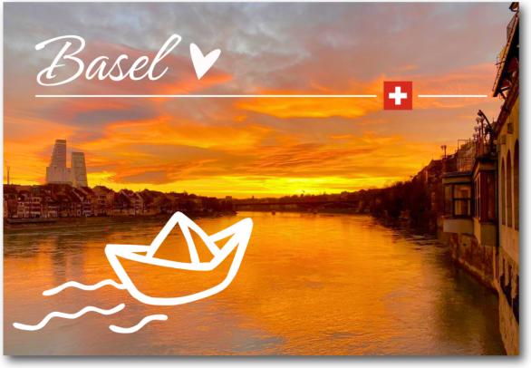 Actual product image CreaDiva Fotomagnet Basel - Rhein Sonnenuntergang