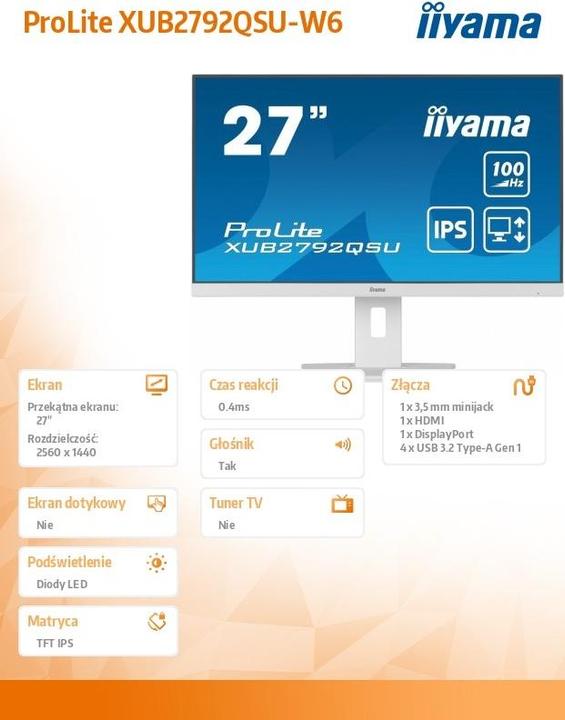 Immagine prodotto iiyama XUB2792QSU (2560 x 1440 pixel, 27")