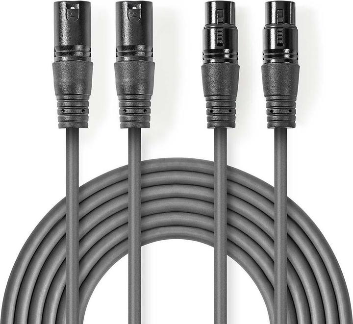 Image du produit Nedis Câble audio XLR compensé 2X XLR 3 broches Mach (3 m, XLR)