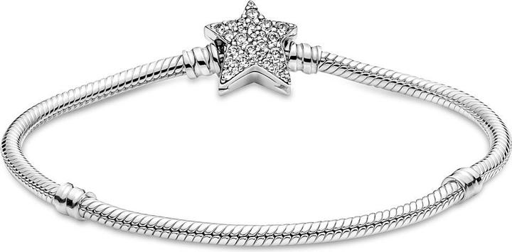Produktbild Pandora Asymmetric Star Clasp Snake Chain Armband (23 cm, Silber 925)