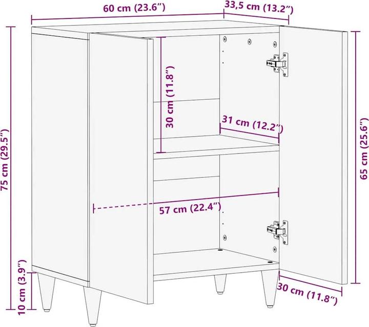 Productafbeelding VidaXL Eik kurk (60 x 33,5 x 75 cm)