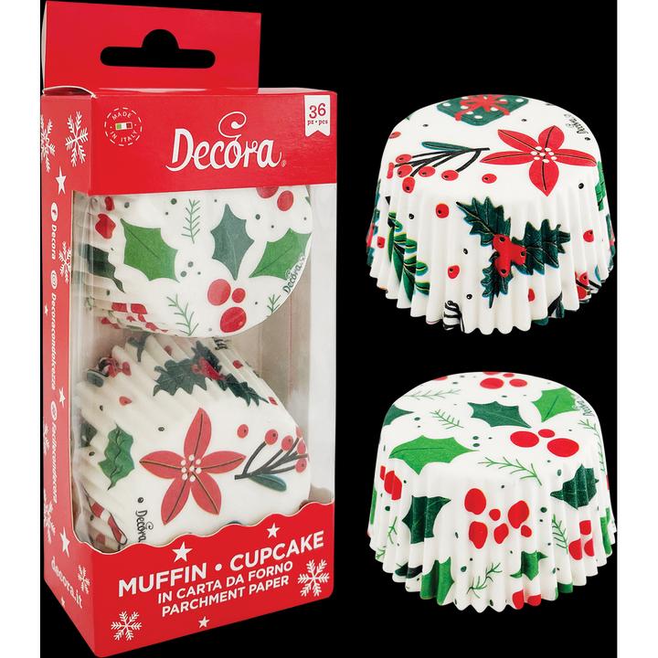 Actual product image Decora Paper baking cups X-Mas best wishes 36 pieces ø 5x3.2 cm (5 cm)