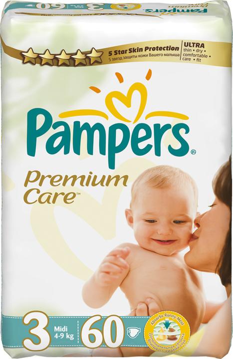 Produktbild Pampers Premium Care (Gr. 3, Halbmonatsbox, 60 Stück)