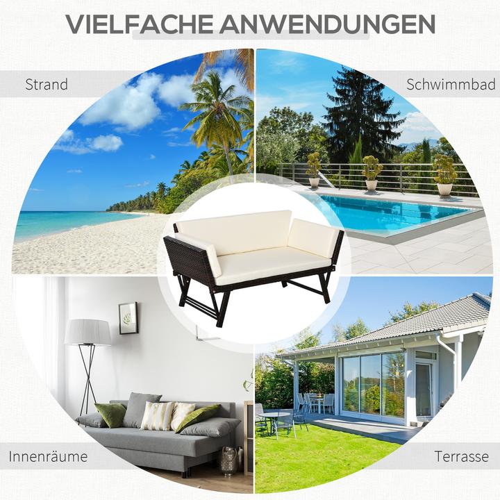 Produktbild Outsunny Gartensofa mit klappbaren Armlehnen