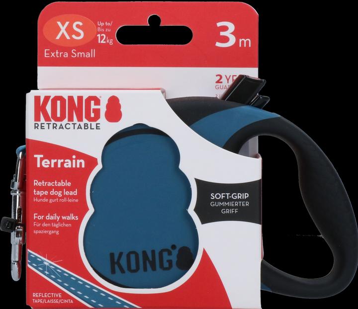 Immagine prodotto KONG Guinzaglio retrattile Terrain Blue XS (3m/12kg) - (KONGTRNXSBL) (XS, Cane, Sport cane)