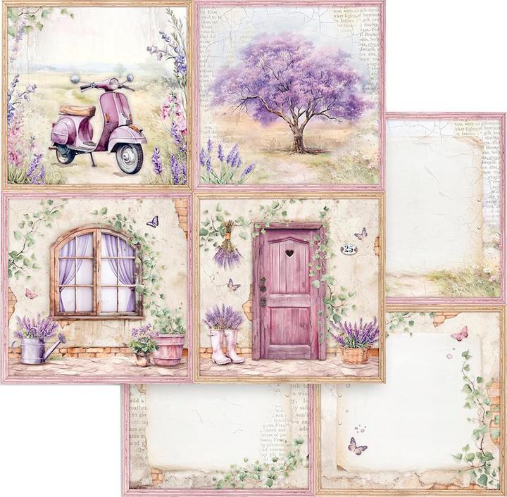 Produktbild Stamperia Scrapbook-Block "Lavender" (190 g/m², 10 x)