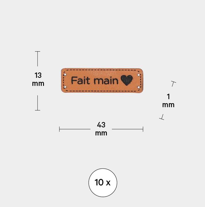 Immagine prodotto Lalana Ciondolo Label Fait main 4,3 x 1,3 cm, 10 pezzi (Materiale sintetico)