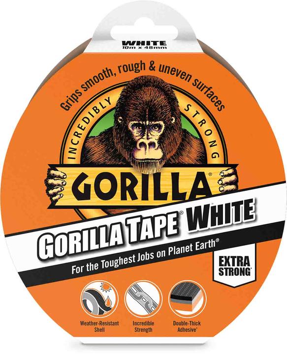 Gorilla Panzerband, Polyethylen Weiss, 0.18mm x 48mm x 8.2m (48 mm)