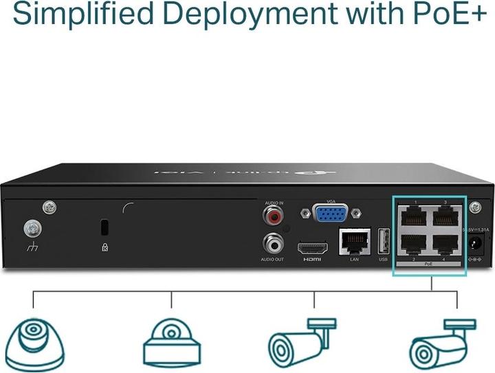 Immagine prodotto TP-Link VIGI NVR1004H-4P (Videoregistratore di rete (NVR))