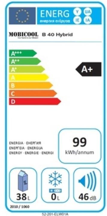 Label énergétique Mobicool MB 40 AC/DC (40 l)