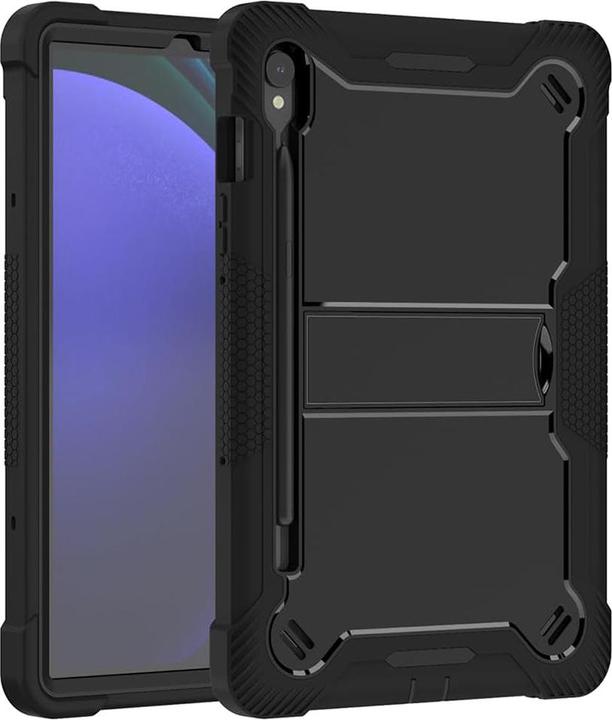 Techsuit - Rugged TabShell + Screen Protector - Samsung Galaxy Tab S9 / S9 FE / S10 FE - Black (Samsung Galaxy Tab S10 FE)