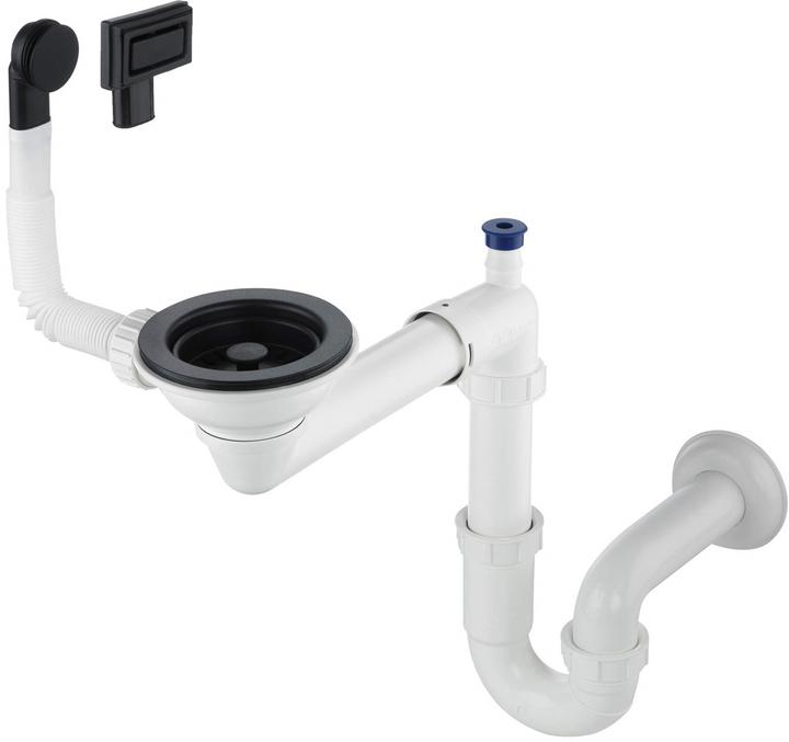 Produktbild Deante Syfon Syfon do zlewozmywaka granitowego 1-komorowego - Space-Saver (Siphon-Montagematerial, 1")