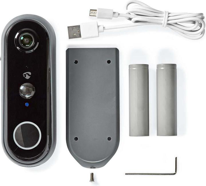 Produktbild Nedis Smartlife Video-Türsprechanlage Wi-Fi Batteriebetrieben AndroidT / IOS Full HD 1080p Cloud / m (WLAN)