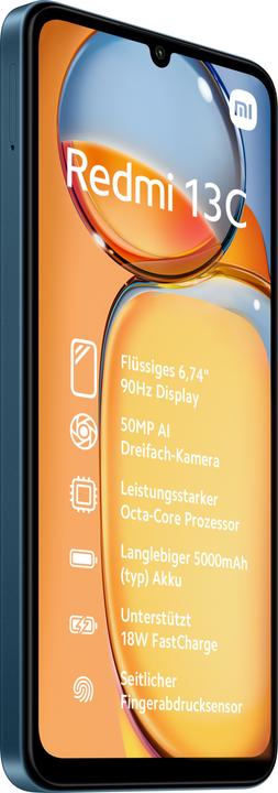 Actual product image Xiaomi Redmi 13C (128 GB, Blue, 6.74", Dual SIM, 50 Mpx, 4G)