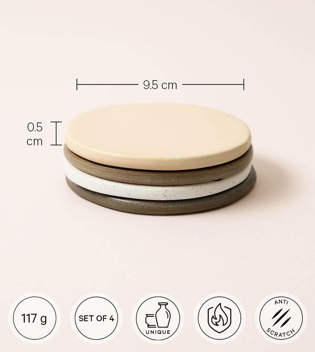Actual product image Esmée Set of 4 Ceramic Coasters (4 x, Glass coaster)