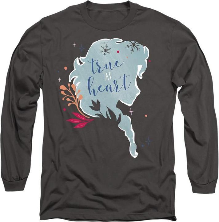 Actual product image Disney Frozen Unisex Adult True At Heart Elsa Silhouette T-Shirt (L)