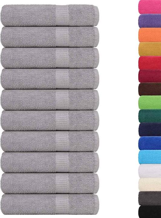 Produktbild VidaXL Badetücher 10 Stk. Grau 100x150 cm 360 g/m² 100% Baumwolle Duschtuch (100 x 150 cm)
