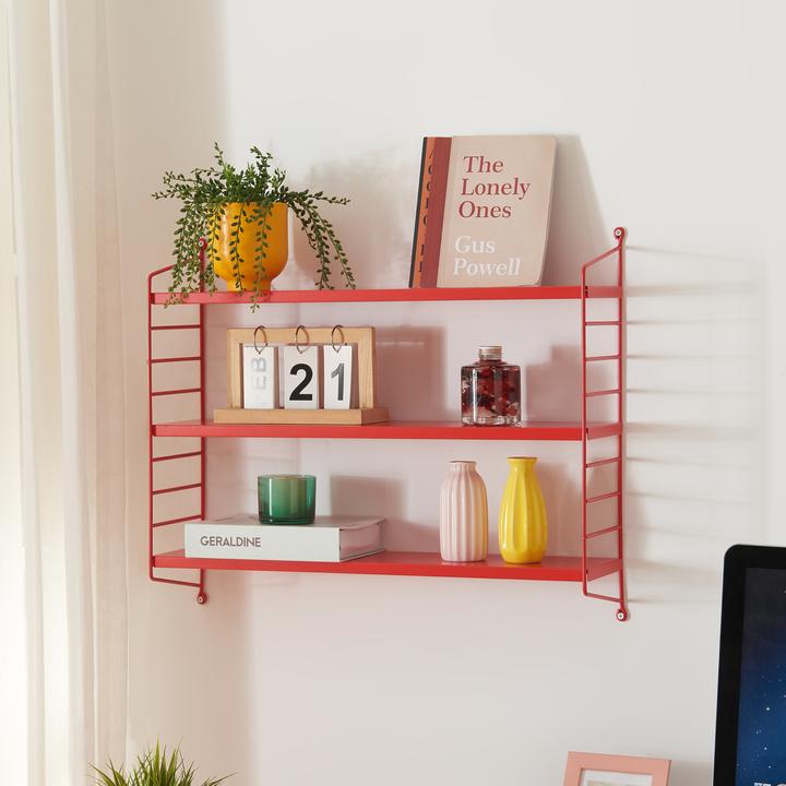 Actual product image En.Casa Modular wall shelf Strängnäs set of 2 red