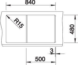 Actual product image Blanco Metra 5 S (Top-mounted sink, 86 cm, 50 cm)