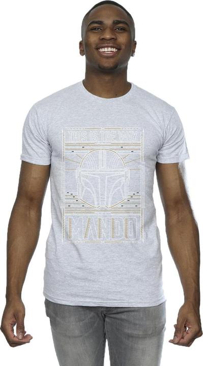 Immagine prodotto Star Wars The Mandalorian The Way Outline Helm Maglietta Uomo (3XL)