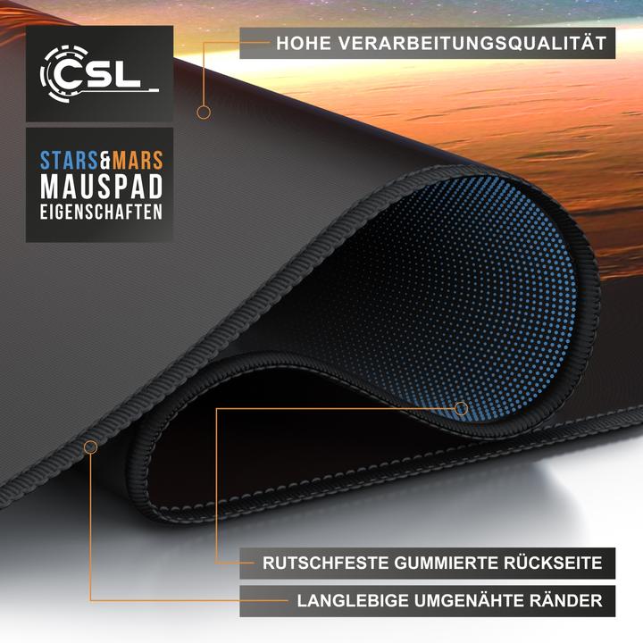 Produktbild CSL Gaming Mauspad, XXXL 1200 x 600 x 3 mm Mausmatte extra gross, Abwaschbar, Mars (3XL)