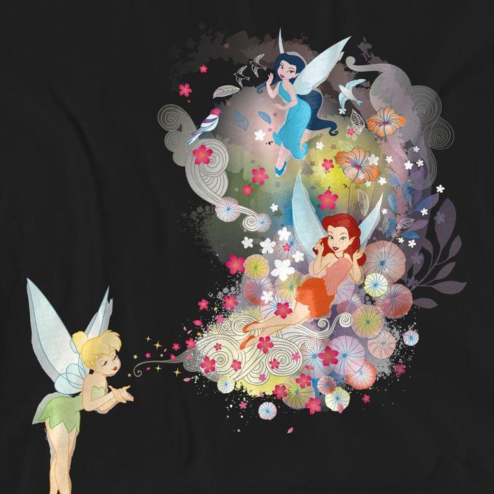 Actual product image Disney Interactive Studios Unisex Adult Fun Tinker Bell Rosetta Silvermist Floral T-Shirt (L)