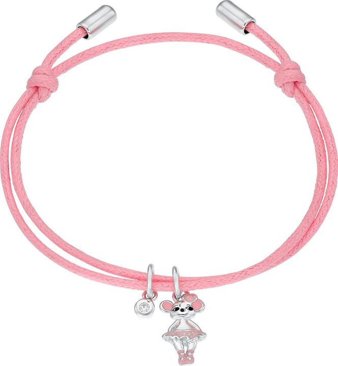 Prinzessin Lillifee Armschmuck für Mädchen, 925 Sterling Silber, Textil | Maus (21 cm, Textil, 925er Silber)