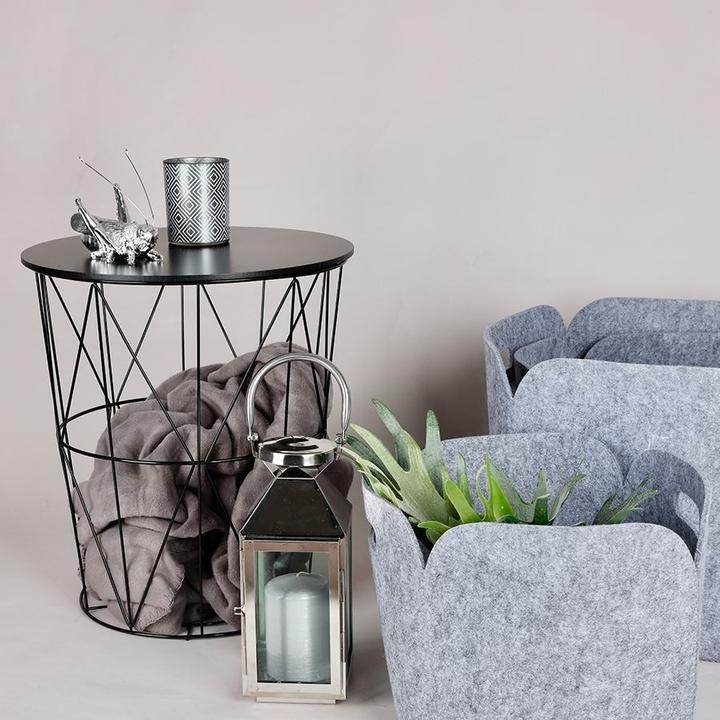 Actual product image Casativo 3-piece set of baskets made of felt, 2 handles, light gray, anthracite, assorted (3 x)