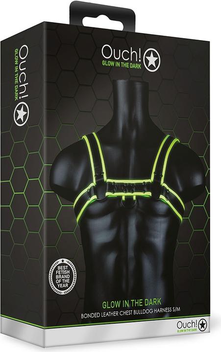 Actual product image Ouch! Chest Bulldog Harness - Glow in the Dark