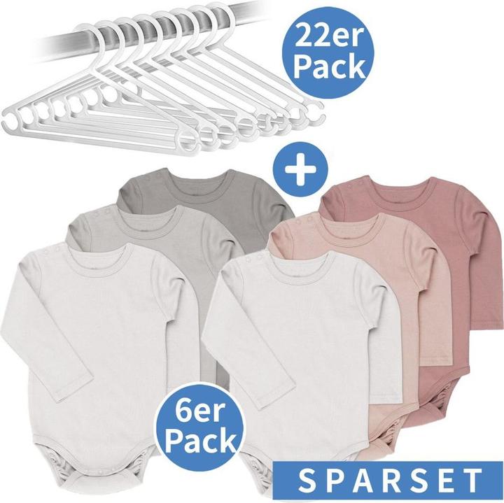 Actual product image La Loona LaLoona rompers & sets long sleeve bodysuit set incl. hangers - berry grey (74)