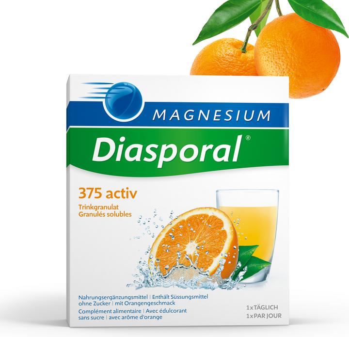 Actual product image magnesium diasporal 375 active (20 Piece, Granulate, 150 g)