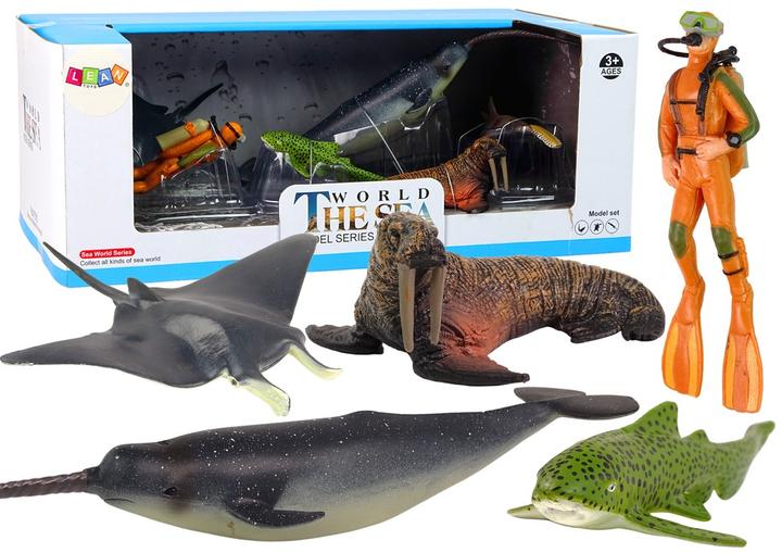 Lean Toys Meerestiere Figurenset Arktischer Walross Narwal