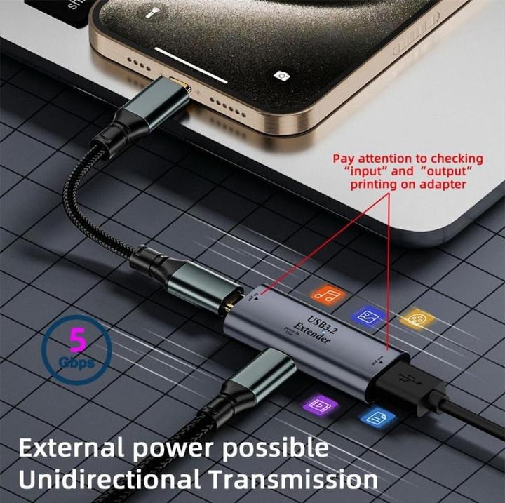 Produktbild PowerGuard USB-C 3.2 zu USB-C 3.2 Kupplung 10m Extender Adapter (USB Typ-C, 1000 cm)