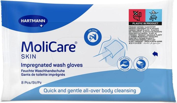 Actual product image MoliCare Skin Washing Gloves Btl 8 pcs.