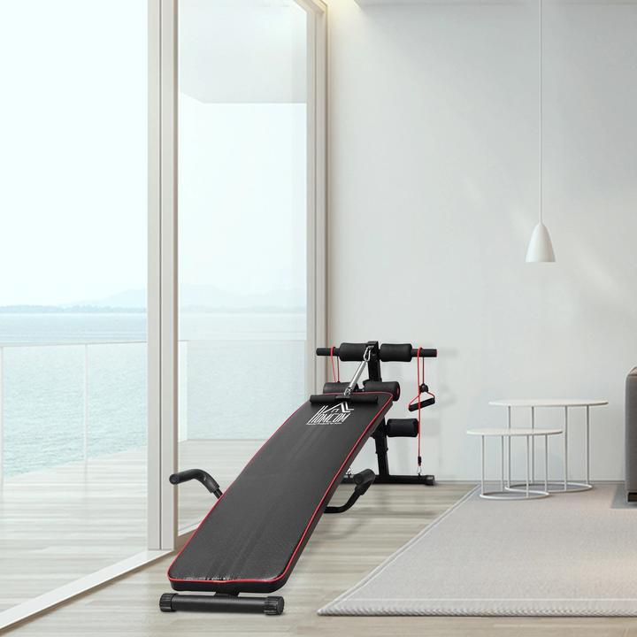 Produktbild Homcom Sit Up Bank Bauchtrainer, verstellbar, 137,5x55,5x50-68cm 120 kg Belastbarkeit