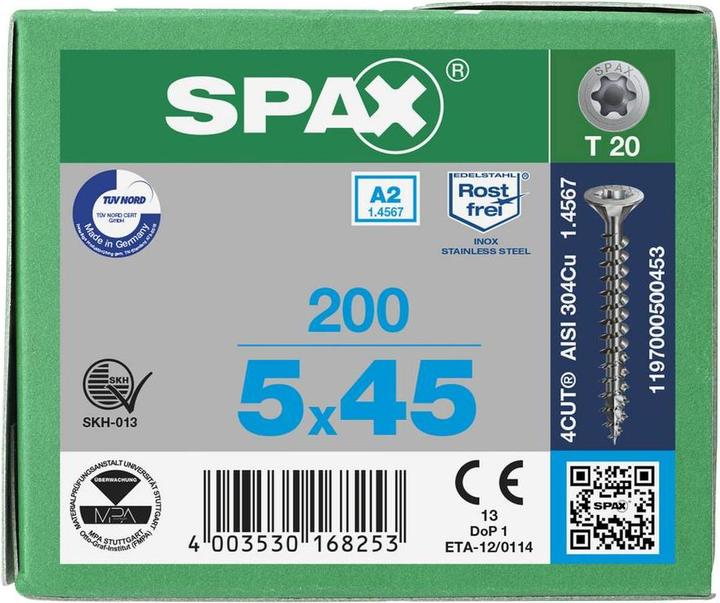 Produktbild Spax Spanplattenschrauben A2 (200 Schrauben pro Stück)