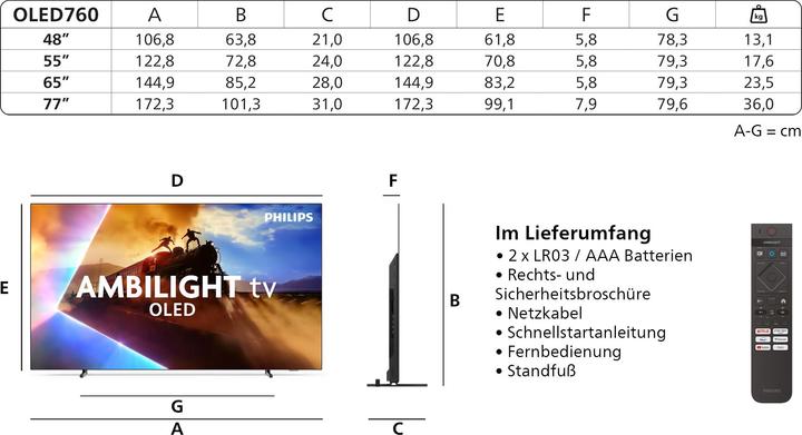 Actual product image Philips 48OLED760/12 (48", OLED760, OLED, 4K, 2025)